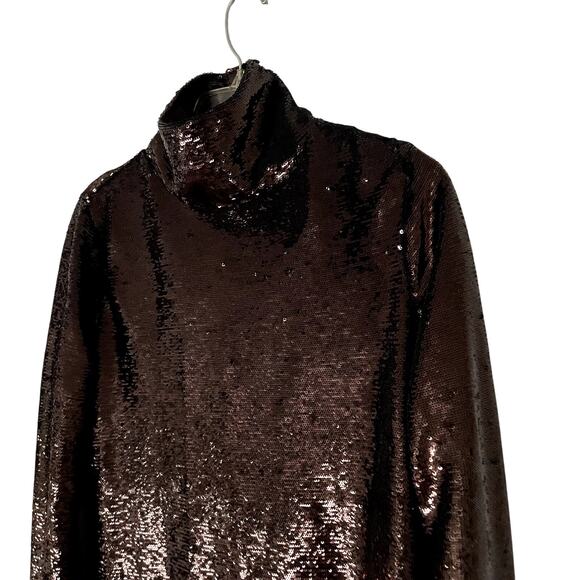 NWT Zara Sequin High Neck Metallic Cut Out Open Back Midi Dress Medium - Picture 5 of 9